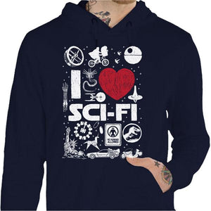 Sweat geek - I love SciFi - Couleur Marine - Taille S