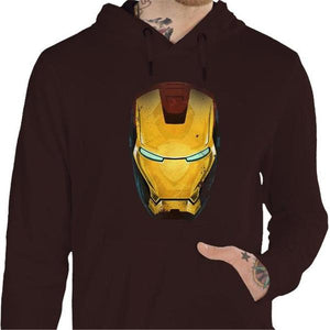 Sweat geek - Iron Man - Couleur Chocolat - Taille S