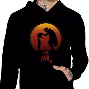 Sweat geek - King of Pirate - Luffy - Couleur Noir - Taille S