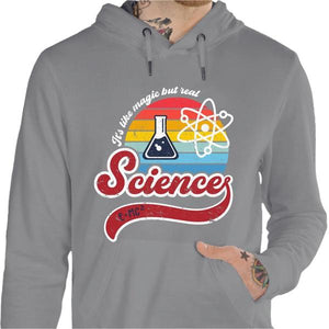 Sweat geek - Like magic but real - Couleur Gris Chine - Taille S