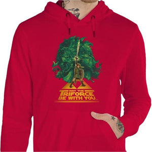 Sweat geek - May the triforce be with you - Couleur Rouge Vif - Taille S