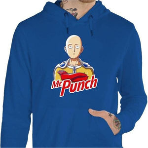 Sweat geek - Mr Punch - One punch Man - Couleur Bleu Royal - Taille S