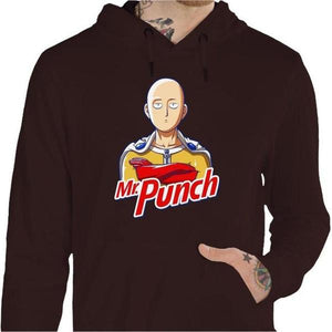 Sweat geek - Mr Punch - One punch Man - Couleur Chocolat - Taille S