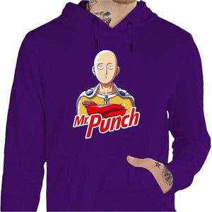 Sweat geek - Mr Punch - One punch Man - Couleur Violet - Taille S