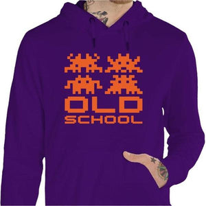 Sweat geek - Old School - Couleur Violet - Taille S