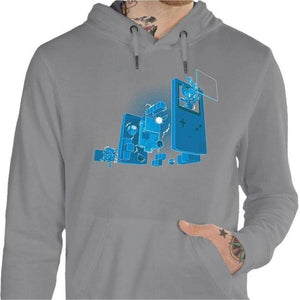 Sweat geek - Old School Gamer - Couleur Gris Chine - Taille S
