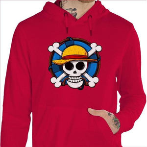 Sweat geek - One Piece Skull - Couleur Rouge Vif - Taille S