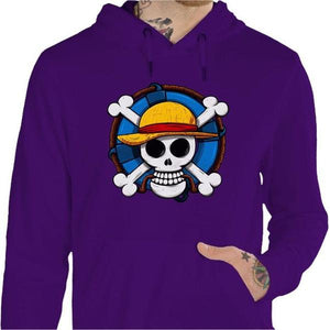 Sweat geek - One Piece Skull - Couleur Violet - Taille S