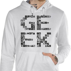 Sweat geek - Pixel - Couleur Blanc - Taille S