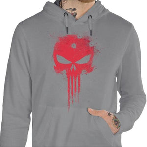 Sweat geek - Punisher - Couleur Gris Chine - Taille S