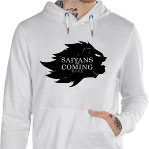 Sweat geek - Saiyans Are Coming - Couleur Blanc - Taille S