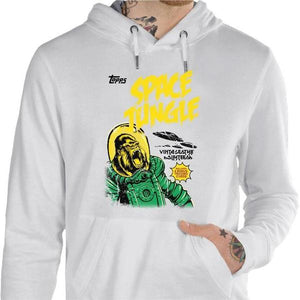 Sweat geek - Space Jungle - Couleur Blanc - Taille S