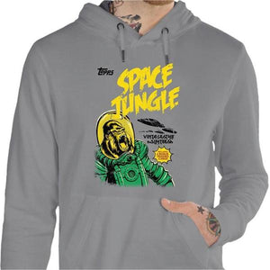 Sweat geek - Space Jungle - Couleur Gris Chine - Taille S