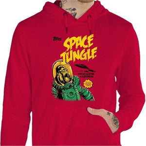 Sweat geek - Space Jungle - Couleur Rouge Vif - Taille S