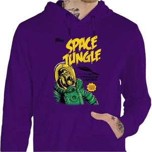 Sweat geek - Space Jungle - Couleur Violet - Taille S