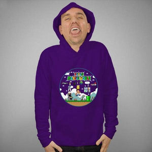 Sweat geek - Super Marcus World - Couleur Violet - Taille S