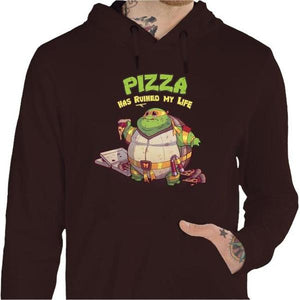 Sweat geek - Turtle Pizza - Couleur Chocolat - Taille S