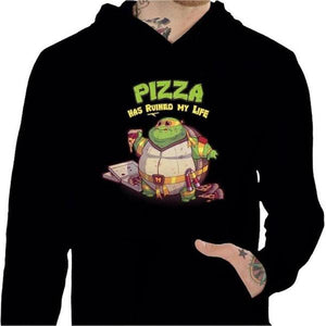 Sweat geek - Turtle Pizza - Couleur Noir - Taille S