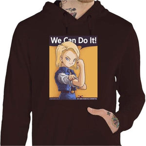 Sweat geek - We can do it - Couleur Chocolat - Taille S