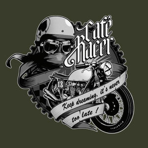 T SHIRT MOTO - Café Racer - Couleur Army
