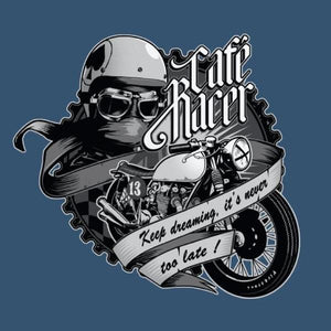 T SHIRT MOTO - Café Racer - Couleur Bleu Gris