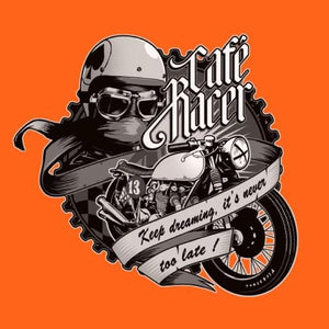 T SHIRT MOTO - Café Racer - Couleur Orange