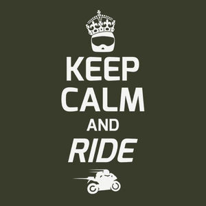 T SHIRT MOTO - Keep Calm and Ride - Couleur Army
