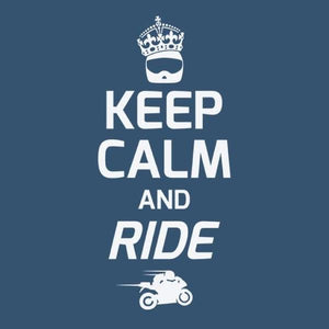 T SHIRT MOTO - Keep Calm and Ride - Couleur Bleu Gris