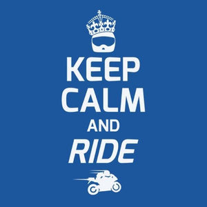 T SHIRT MOTO - Keep Calm and Ride - Couleur Bleu Royal