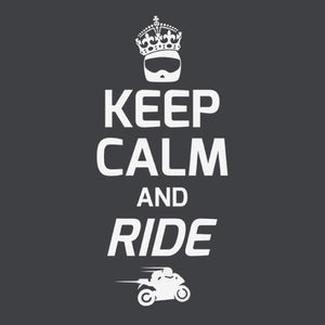T SHIRT MOTO - Keep Calm and Ride - Couleur Gris Foncé