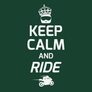 T SHIRT MOTO - Keep Calm and Ride - Couleur Vert Bouteille