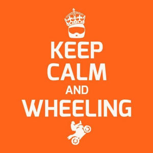 T SHIRT MOTO - Keep Calm and Wheeling - Couleur Orange
