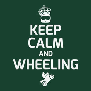 T SHIRT MOTO - Keep Calm and Wheeling - Couleur Vert Bouteille