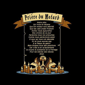 T SHIRT MOTO - La prière du Motard - Couleur Noir (dos)