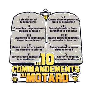 T SHIRT MOTO - Les 10 commandements - Couleur Blanc