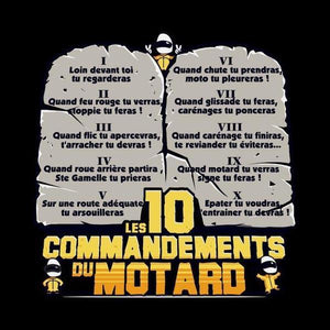 T SHIRT MOTO - Les 10 commandements - Couleur Noir