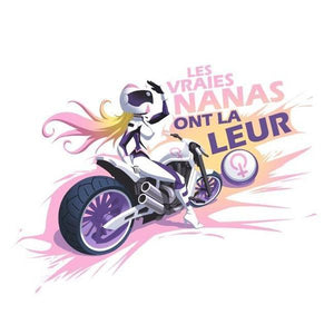 T SHIRT MOTO - Les Vraies Nanas - Couleur Blanc