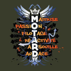 T SHIRT MOTO - Motard - Couleur Army