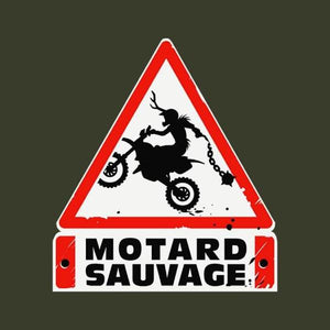 T SHIRT MOTO - Motard Sauvage - Couleur Army