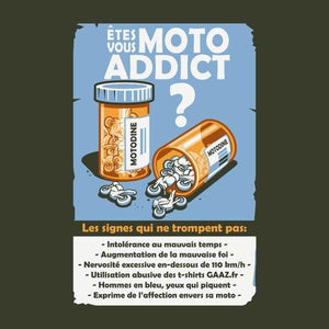 T SHIRT MOTO - Moto Addict - Couleur Army