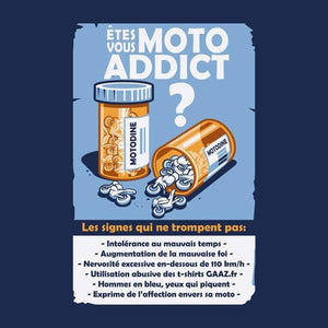 T SHIRT MOTO - Moto Addict - Couleur Bleu Nuit