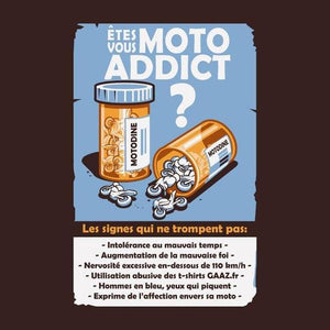 T SHIRT MOTO - Moto Addict - Couleur Chocolat