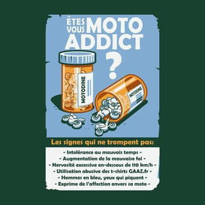 T SHIRT MOTO - Moto Addict - Couleur Vert Bouteille