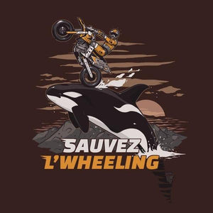 T SHIRT MOTO - Sauvez Wheeling ! - Couleur Chocolat