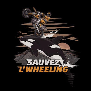 T SHIRT MOTO - Sauvez Wheeling ! - Couleur Noir