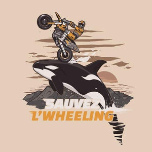 T SHIRT MOTO - Sauvez Wheeling ! - Couleur Sable