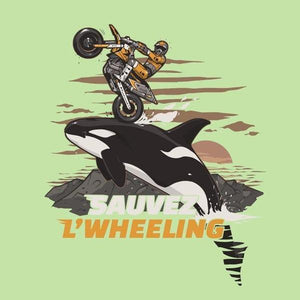 T SHIRT MOTO - Sauvez Wheeling ! - Couleur Tilleul