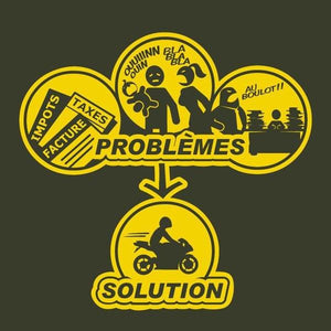 T SHIRT MOTO - Solution ! - Couleur Army