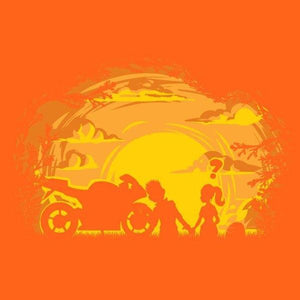 T SHIRT MOTO - Sunset - Couleur Orange