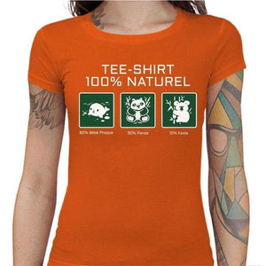 T-shirt Geekette - 100% naturel - Couleur Orange - Taille S